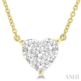 1/2 Ctw Lovebright Diamond Heart Pendant With Chain in 14K Yellow and White Gold