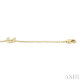 1/20 Ctw Petite Crescent Moon Round Cut Diamond Fashion Bracelet in 10K Yellow Gold