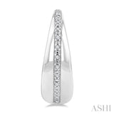 1/10 ctw Bold Wide Round Cut Diamond Hoop Earring in Sterling Silver
