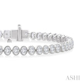 4 5/8 Ctw North-South Bezel Set Oval Cut Diamond Tennis Bracelet in 14K White Gold