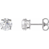 14K Rose Gold 6 mm Natural Blue Zircon Earrings