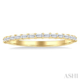 1/4 Ctw Straight Row Baguette Cut Diamond Stackable Fashion Band in 14K Yellow Gold