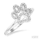 1/20 ctw Dog Paw Round Cut Diamond Fashion Ring in Sterling Silver