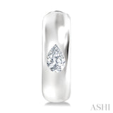 1/4 Ctw Bezel Set Pear Cut Diamond Fashion Huggie Earrings in 14K White Gold