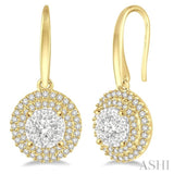 3/4 Ctw Diamond Lovebright Earrings in 14K Yellow and White Gold