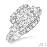 1 1/6 Ctw Diamond Lovebright Engagement Ring in 14K White Gold