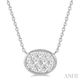 Oval Shape Lovebright Essential Diamond Necklace