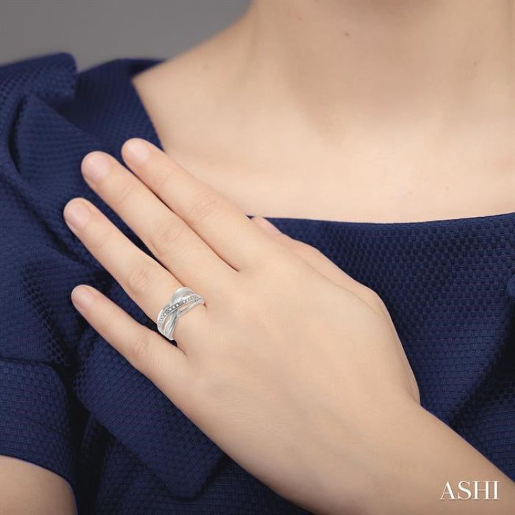 Silver Swirl Diamond Fashion Ring