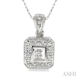 1/20 Ctw Single Cut Diamond Vintage Pendant in 10K White Gold with Chain