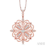 3/8 Ctw Round Cut Diamond Pendant in 14K Rose Gold with Chain