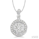 1/2 Ctw Diamond Lovebright Pendant in 14K White Gold with Chain