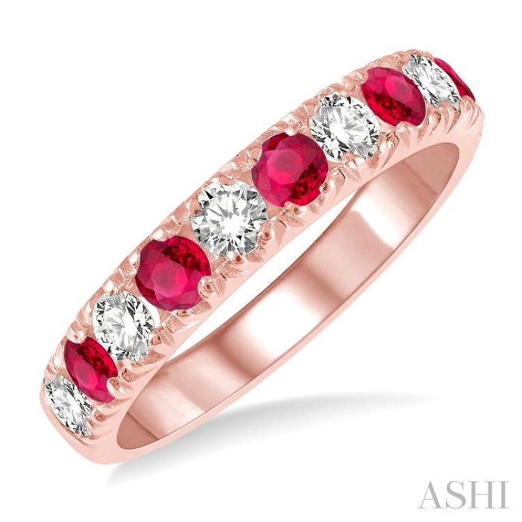 Rose gold ruby wedding band deals