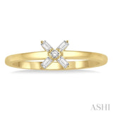 Stackable Cross Petite Baguette Diamond Fashion Ring