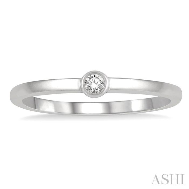 Stackable Bezel Set Petite Diamond Fashion Ring
