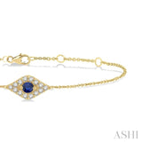 Evil Eye Gemstone & Petite Diamond Fashion Bracelet