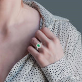 Oval Shape Gemstone & Baguette Diamond Ring