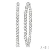 1 1/2-Inch Round Inside-Out Diamond Hoop Earrings