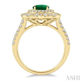 Oval Shape Gemstone & Baguette Diamond Ring