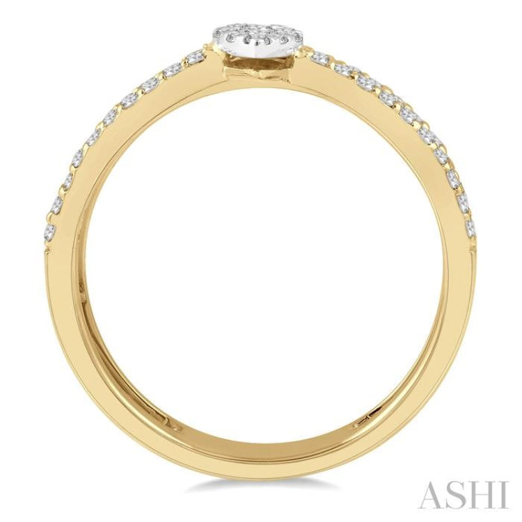 Double Row Pear Shape Lovebright Diamond Fashion Ring