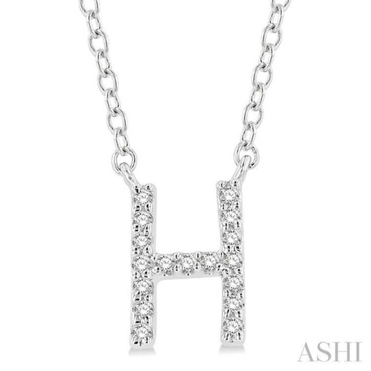14K Yellow Rose White Gold Diamond Letter H Initial Pendant Necklace –  BringJoyCollection