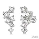 1/4 Ctw Scatter Round Cut Diamond Fashion Earring in 14K White Gold