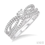 5/8 Ctw Diamond Wedding Set with 1/2 Ctw Round Cut Engagement Ring and 1/10 Ctw Wedding Band in 14K White Gold