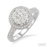 5/8 Ctw Lovebright Diamond Engagement Ring in 14K White Gold