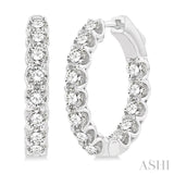 3/4-Inch Round Inside-Out Diamond Hoop Earrings