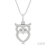 Owl Petite Diamond Fashion Pendant