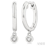 Bezel Set Petite Diamond Huggie Fashion Earrings