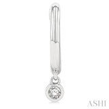 Bezel Set Petite Diamond Huggie Fashion Earrings