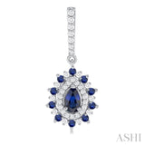 Pear Shape Gemstone & Diamond Earrings