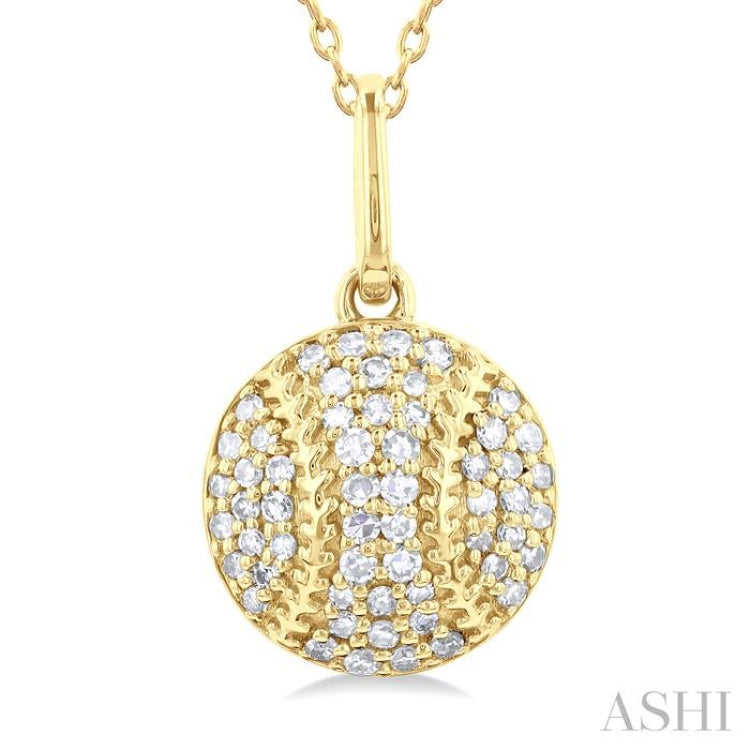 Baseball Petite Diamond Fashion Pendant 646N7RIADTSPDYG Rocky Point Jewelers