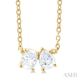1/3 ctw Toi Et Moi Oval and Pear Cut Diamond Necklace in 14K Yellow Gold