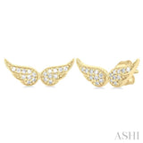 Angel Wings Petite Diamond Earrings