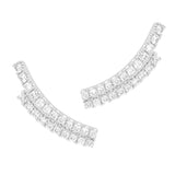 14K white gold ear climber stud earrings from Chatham's Diamond Fashion Collection with Chatham lab grown diamonds.